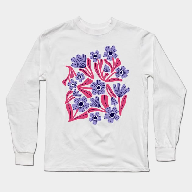 Boho blooms in pink and blue Long Sleeve T-Shirt by Natalisa